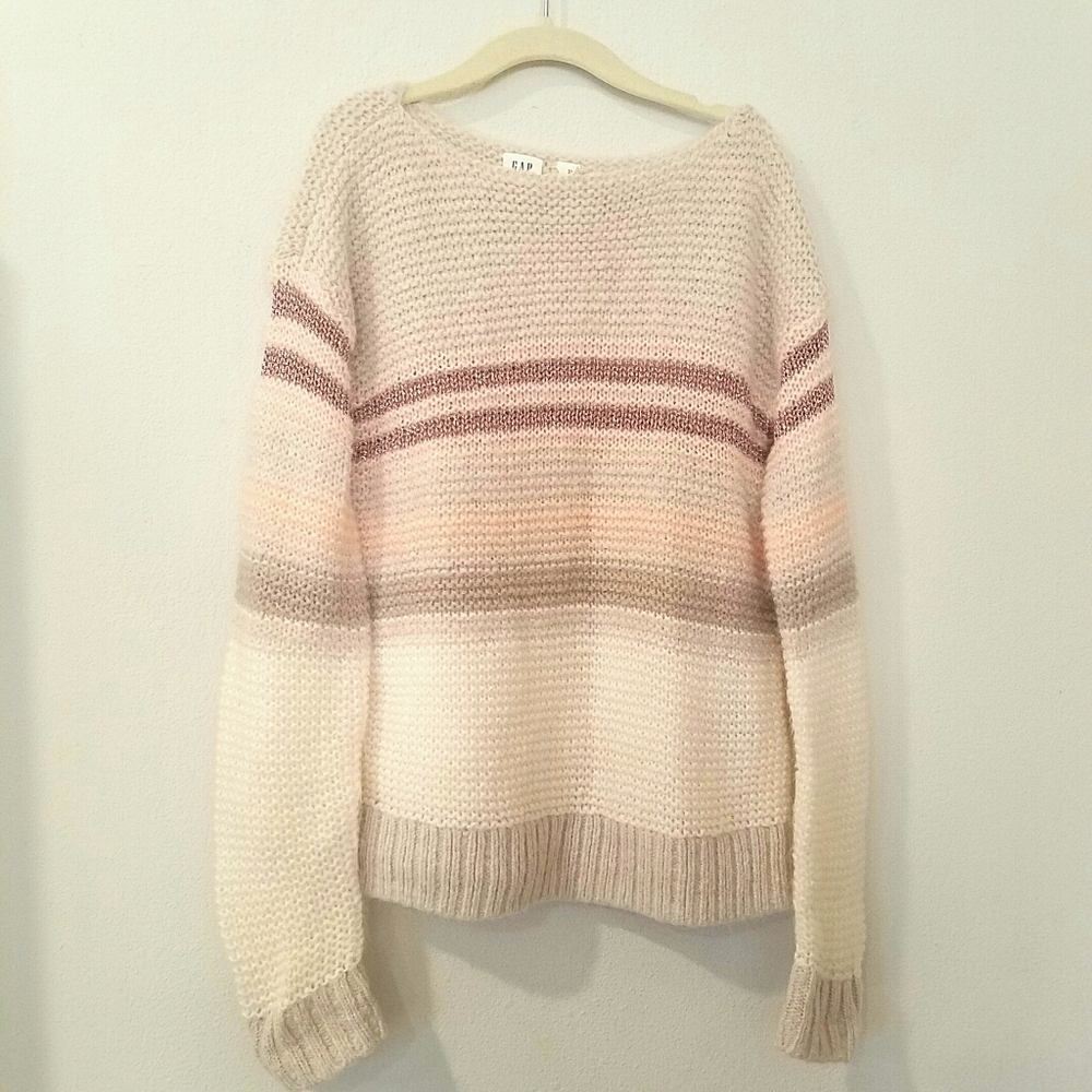 GAP KIDS Girls Metallic Thread Striped Sweater